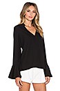 view 2 of 3 Danko Ruffle Sleeve Blouse in Black