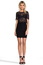 view 2 of 6 Lisette Crop Lace Top With Cap Sleeves in Black Lace