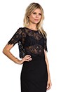 view 3 of 6 Lisette Crop Lace Top With Cap Sleeves in Black Lace