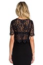 view 4 of 6 Lisette Crop Lace Top With Cap Sleeves in Black Lace