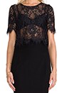 view 5 of 6 Lisette Crop Lace Top With Cap Sleeves in Black Lace