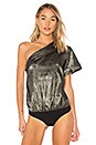 view 2 of 5 Malcolm One Shoulder Bodysuit in Gunmetal