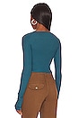 view 3 of 4 Malone Crop Top in Prussian Blue
