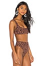 view 2 of 4 HAUT DE MAILLOT DE BAIN PORT in Leopard & Black