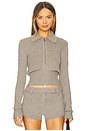 view 1 of 4 Ivy Zip Up Cardigan in Steel Gray