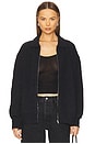 view 1 of 5 Knit Zip Up Jacket With Collar in Dark Charcoal