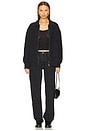 view 5 of 5 Knit Zip Up Jacket With Collar in Dark Charcoal