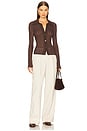 view 5 of 6 High Waisted Pleated Trousers in Bone