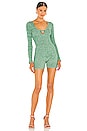 view 2 of 5 Agate Romper in Heather Green