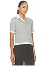 view 3 of 5 Double Polo Tee in Gray & White