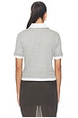 view 4 of 5 Double Polo Tee in Gray & White