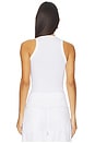 view 3 of 4 Simple High Neck Tank Top in White