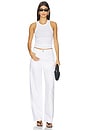view 4 of 4 Simple High Neck Tank Top in White