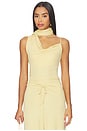 view 1 of 6 Asymmetrical Scarf Tank Top in Buttercream