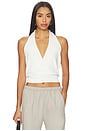 view 1 of 4 Knit Halter Top in White