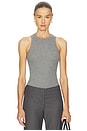view 1 of 4 Simple High Neck Tank Top in Gray