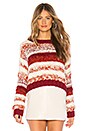 view 1 of 4 Nova Sweater in Ivory, Tangerine & Burgundy