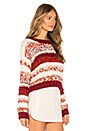 view 2 of 4 Nova Sweater in Ivory, Tangerine & Burgundy