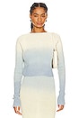 view 1 of 4 Malla Sweater in Ivory & Sky Blue Gradient