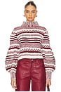 view 1 of 4 Achira Sweater in Ivory & Burgundy