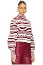 view 2 of 4 Achira Sweater in Ivory & Burgundy
