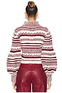 view 3 of 4 Achira Sweater in Ivory & Burgundy