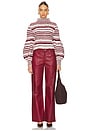 view 4 of 4 Achira Sweater in Ivory & Burgundy