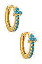 view 1 of 3 BOUCLES D'OREILLES ZOLA in Turquoise & Gold