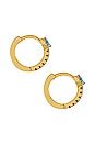 view 2 of 3 BOUCLES D'OREILLES ZOLA in Turquoise & Gold