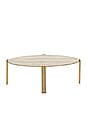 view 1 of 1 Tribus Oval Coffee Table in Gold & Travertine