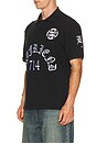view 3 of 6 Best Out Embroidered Knit Polo in Black & White