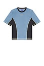 view 1 of 4 Bar Logo Cover Stitch Jersey in Blue & Black