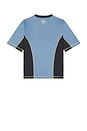 view 2 of 4 Bar Logo Cover Stitch Jersey in Blue & Black