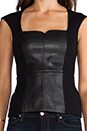 view 4 of 4 Legacy of Terror Leather Peplum Top in Black