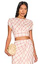 view 1 of 4 Kiera Top in Creme Plaid