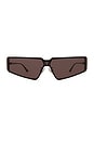 view 1 of 3 Shield 2.0 Rectangle Sunglasses in Shiny Black