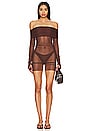 view 1 of 3 Lena Mini Dress in Dark Brown