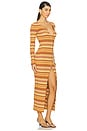view 2 of 3 Mike Cover Up Dress in Toffee Rib Stripes