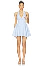 view 1 of 4 Micaela Mini Dress in Light Blue Gingham in Light Blue Gigham