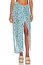 view 1 of 5 Long Sarong in Light Blue Paisley