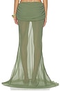 view 4 of 6 JUPE LONGUE ADELINA  in Olive Peridot