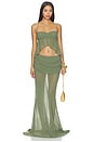 view 5 of 6 JUPE LONGUE ADELINA  in Olive Peridot