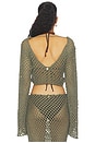 view 4 of 5 TOP DE MANGA LARGA TIPO PAREO MAGEN  in Olive Peridot