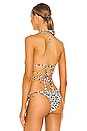 view 3 of 4 Leopard Tri Bikini Top in Black