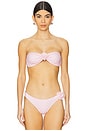 view 1 of 6 Nami Bikini Top in Peach Polka