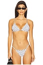 view 1 of 4 Emi Triangle Bikini Top in White & Black