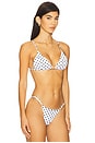 view 2 of 4 Emi Triangle Bikini Top in White & Black
