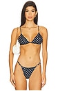 view 1 of 4 Emi Triangle Bikini Top in Black & White