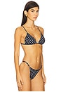 view 2 of 4 Emi Triangle Bikini Top in Black & White