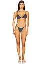 view 4 of 4 Emi Triangle Bikini Top in Black & White